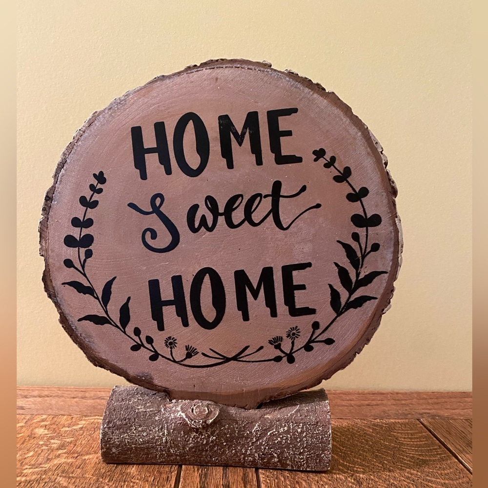 Home Sweet Home Faux Wood Log Home Decor
